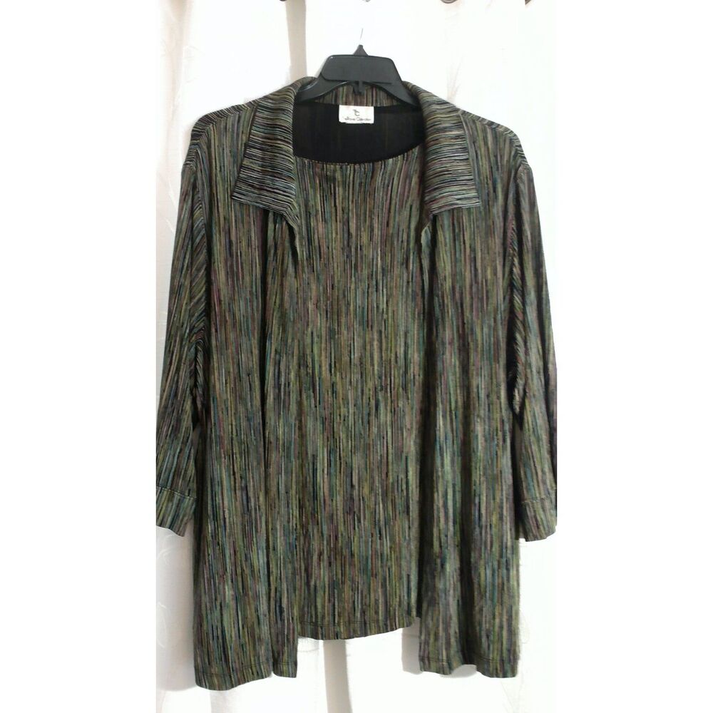 Vintage Multi-Color Striped 2-Piece Top & Jacket Set